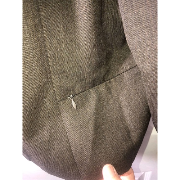 Pendleton Mock Neck Brown Lined Zip Blazer Jacket 100% Virgin Wool Size 16W - Picture 4 of 13